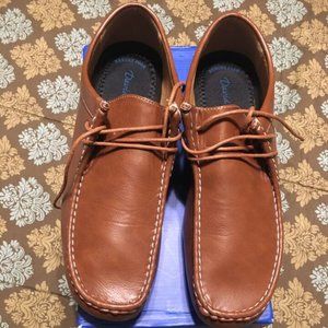 David Stone men size 13 brown memory foam dress shoes